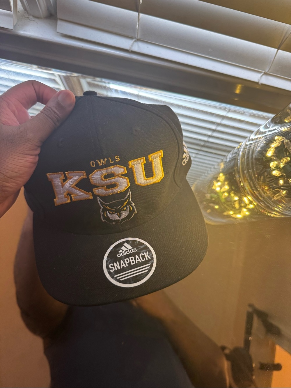 adidas KSU Owls Black and Gold Snapback Hat
